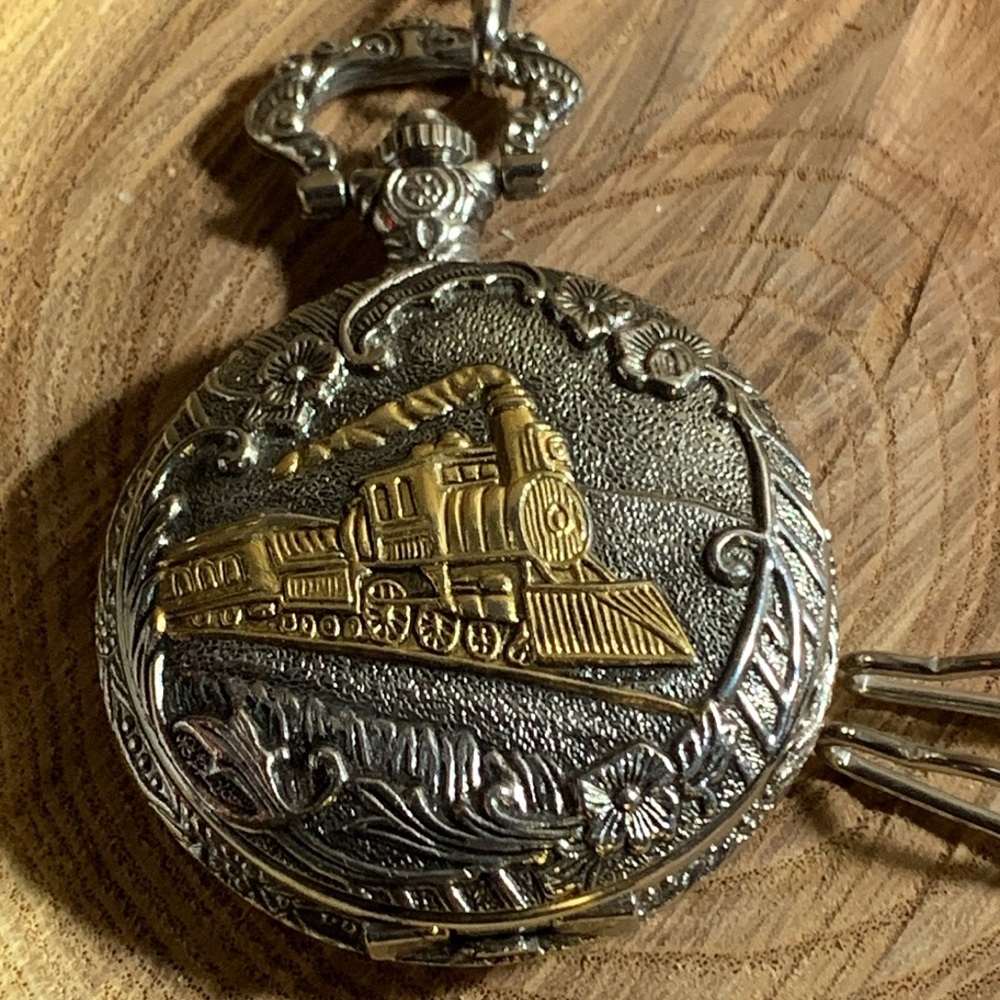 Vintage Morita Locomotive Train Pocket Watch New Battery View 5
